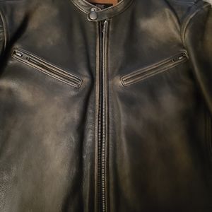 Frye distressed leather motorcycle jacket
